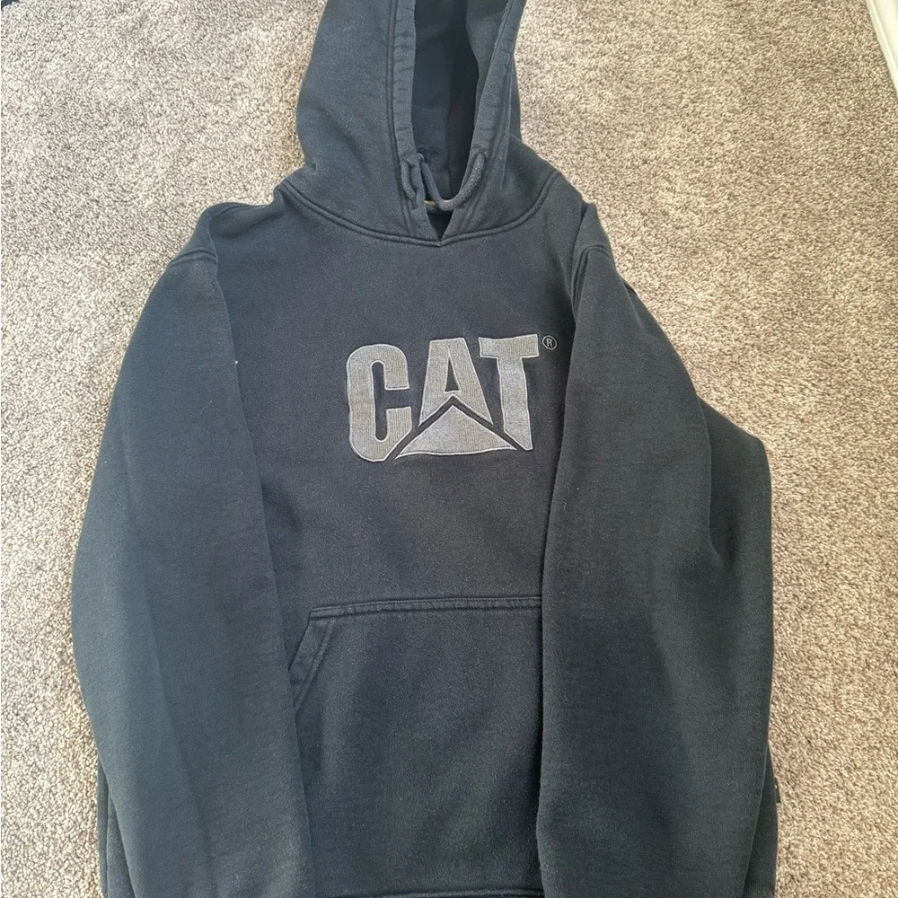 Black CAT Logo Hoodie – Men’s Medium / Unisex Workwear Pullover
